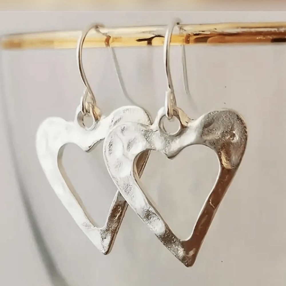 NEW Asymmetrical Design Heart Shaped Dangle Earrings